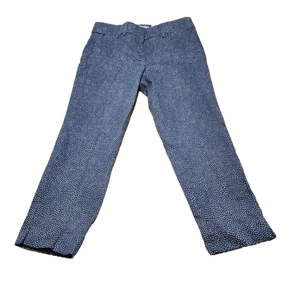Ann Taylor LOFT The Riviera Pant Cropped Marisa Fit Size 4 Petite Blue White NWT